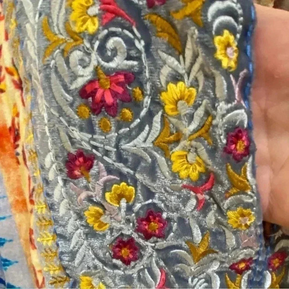 Soft surroundings  Fifi  tunic velvet embroidered cotton top size small - Picture 6 of 8